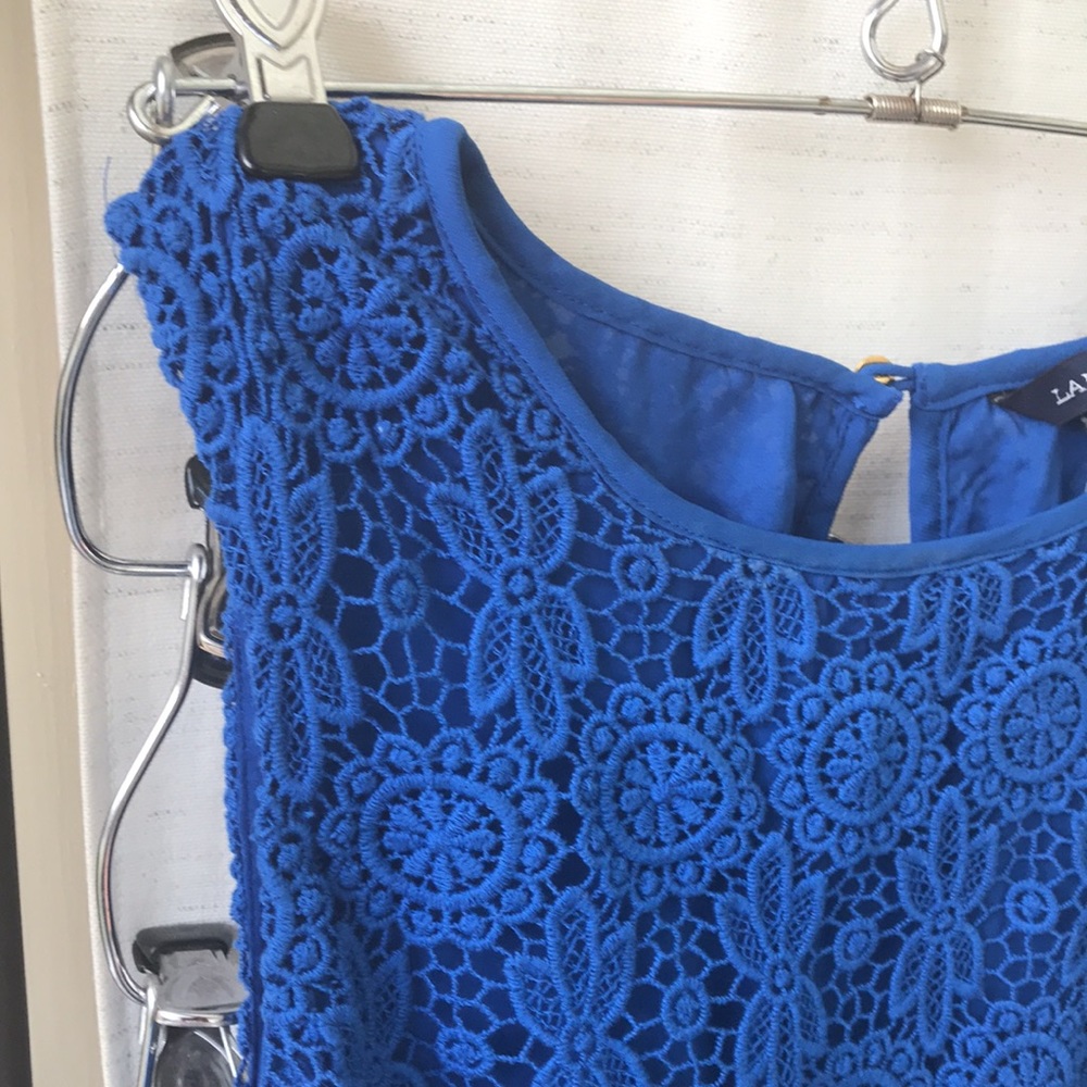 Lace dress w lining 10 Rich Royal Blue sleeveless formal ?NWT - Picture 4 of 12